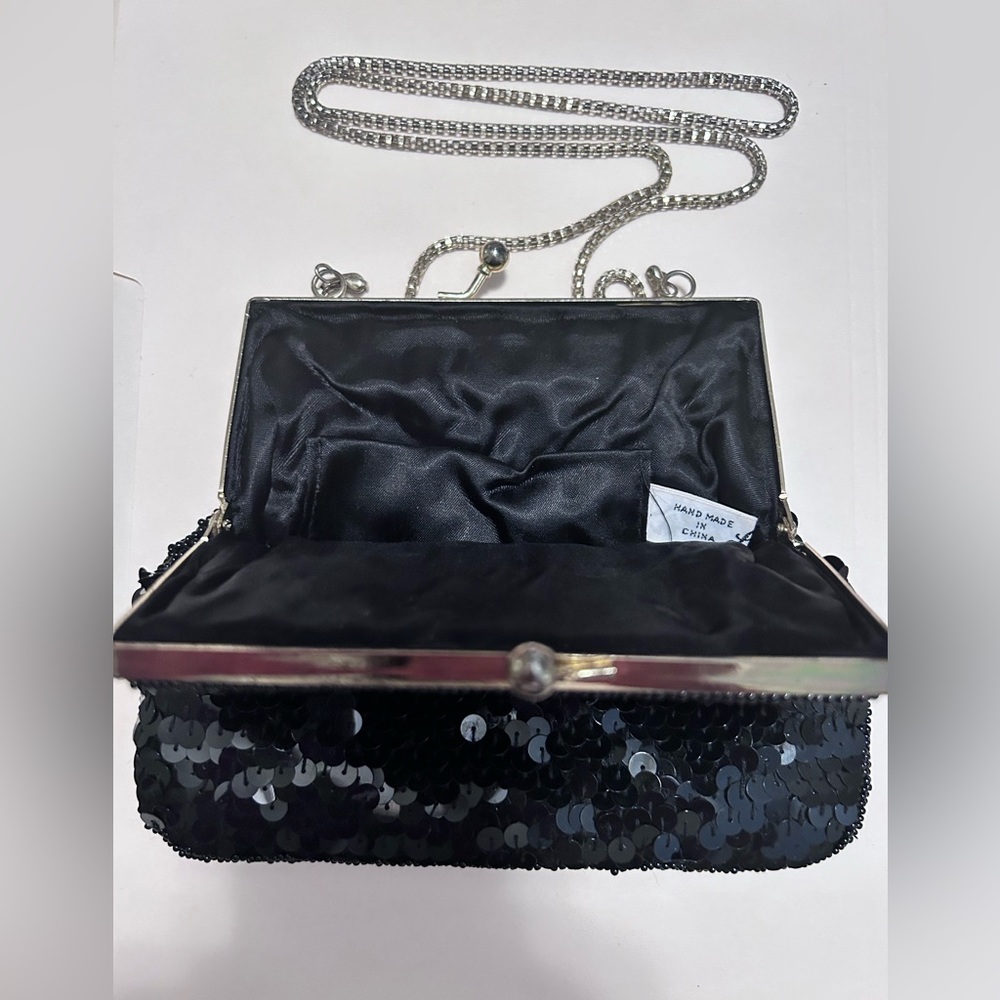 💥Vintage💥 Rare ‘80s La Regale Beaded Sequined Holiday Kiss-Close Clutch Purse - Picture 3 of 6